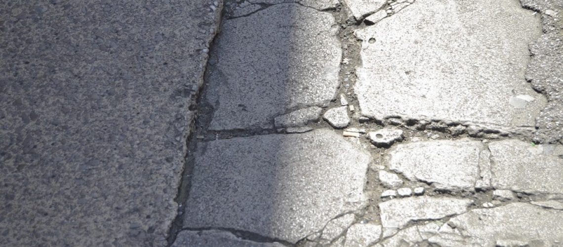 Cracks in the Damaged Pavement